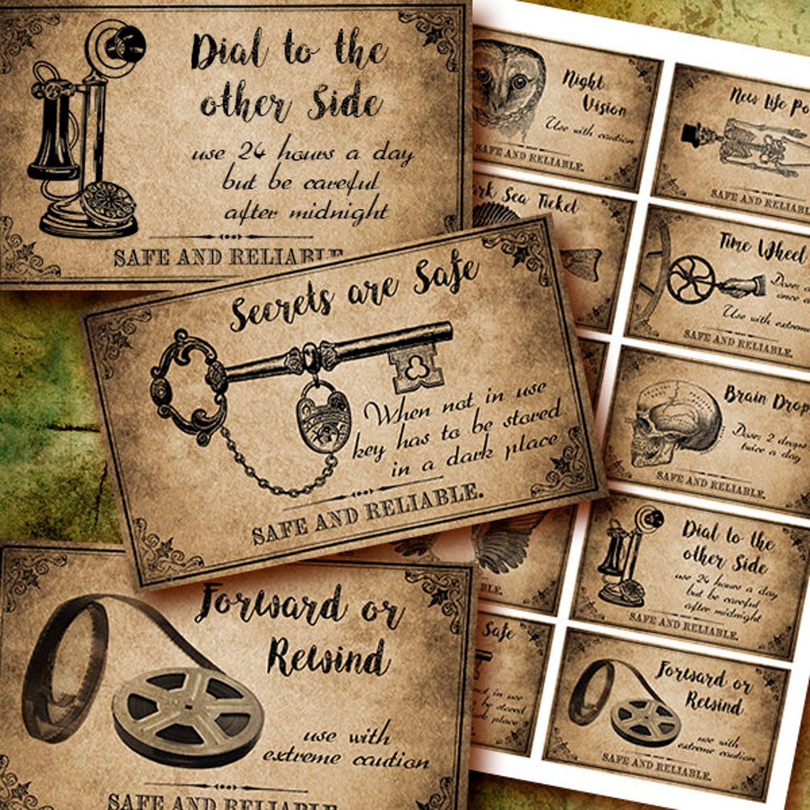 MAGIC POTION LABELS Printable Digital Collage Sheet With 10 - Etsy