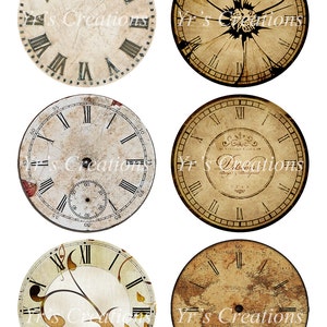 Antique Clock Faces Printable Circle Images Vintage Clock Faces for ...