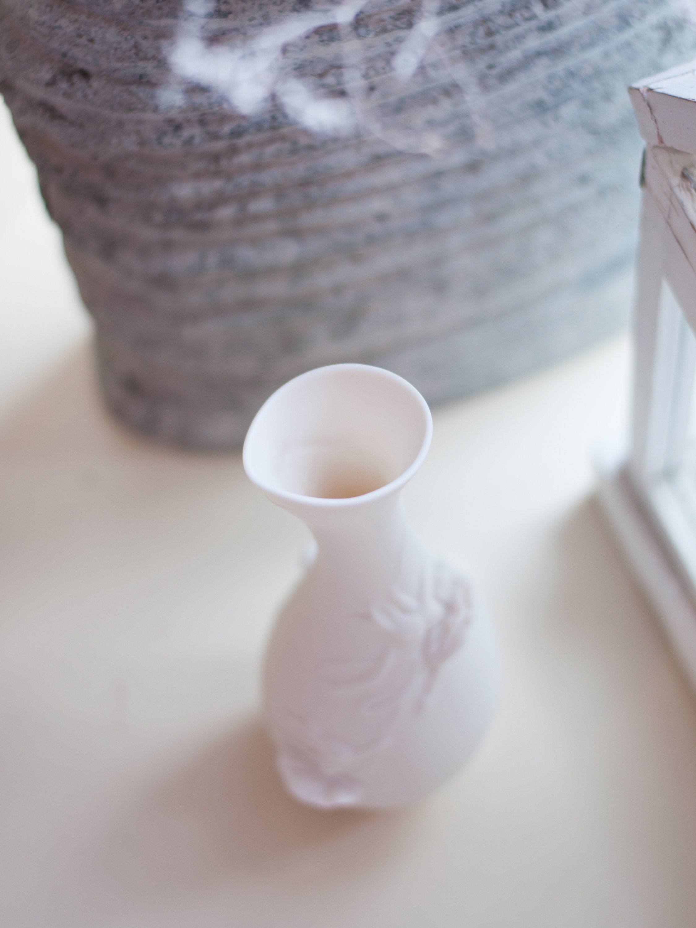 Large Pottery Cylinder Vase / White Tall Vase Modern Home Etsy