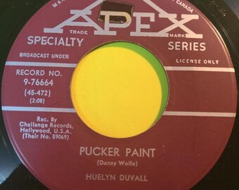 HUELYN DUVALL ~ Pucker Paint / Boom Boom Baby ~ Disco de 45 rpm en Canadá RockABilly