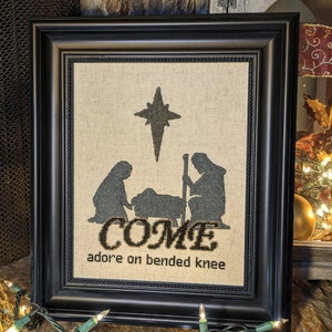 Come adore on bended knee cross stitch