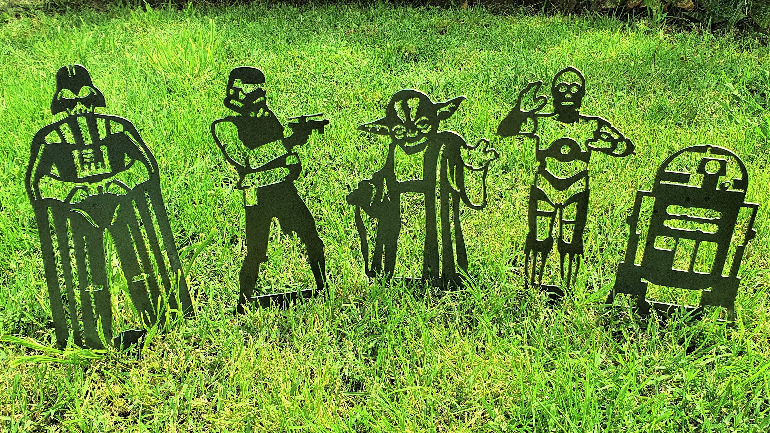 Funny GARDEN STAKES, STARWARS Decor, Metal Garden Stakes, Raw