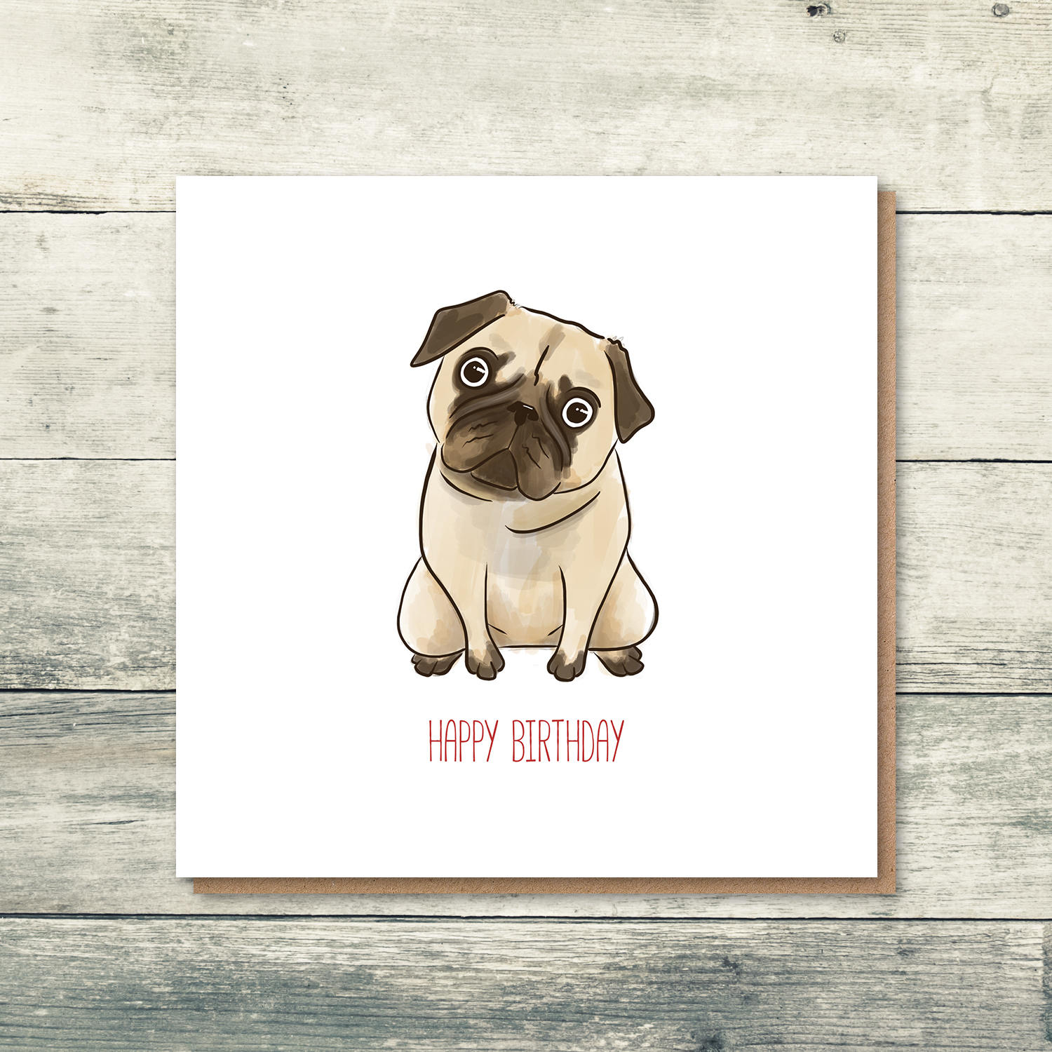 MopsGeburtstagskarte MopsKarte Mops Illustration Etsy.de