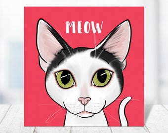 Cat Card | Meow | Cat Birthday Card