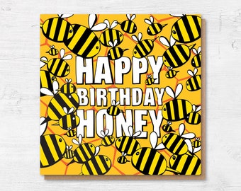 Cute Birthday Card | Bees Birthday Card | Happy Birthday Honey