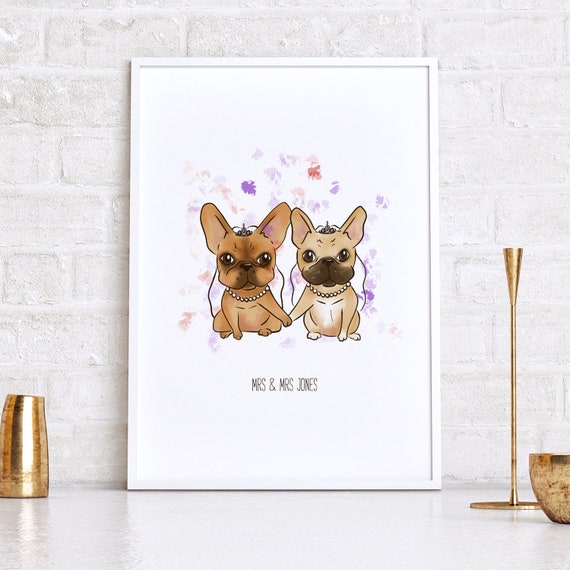 Mrs and Mrs French Bulldog Personalised 