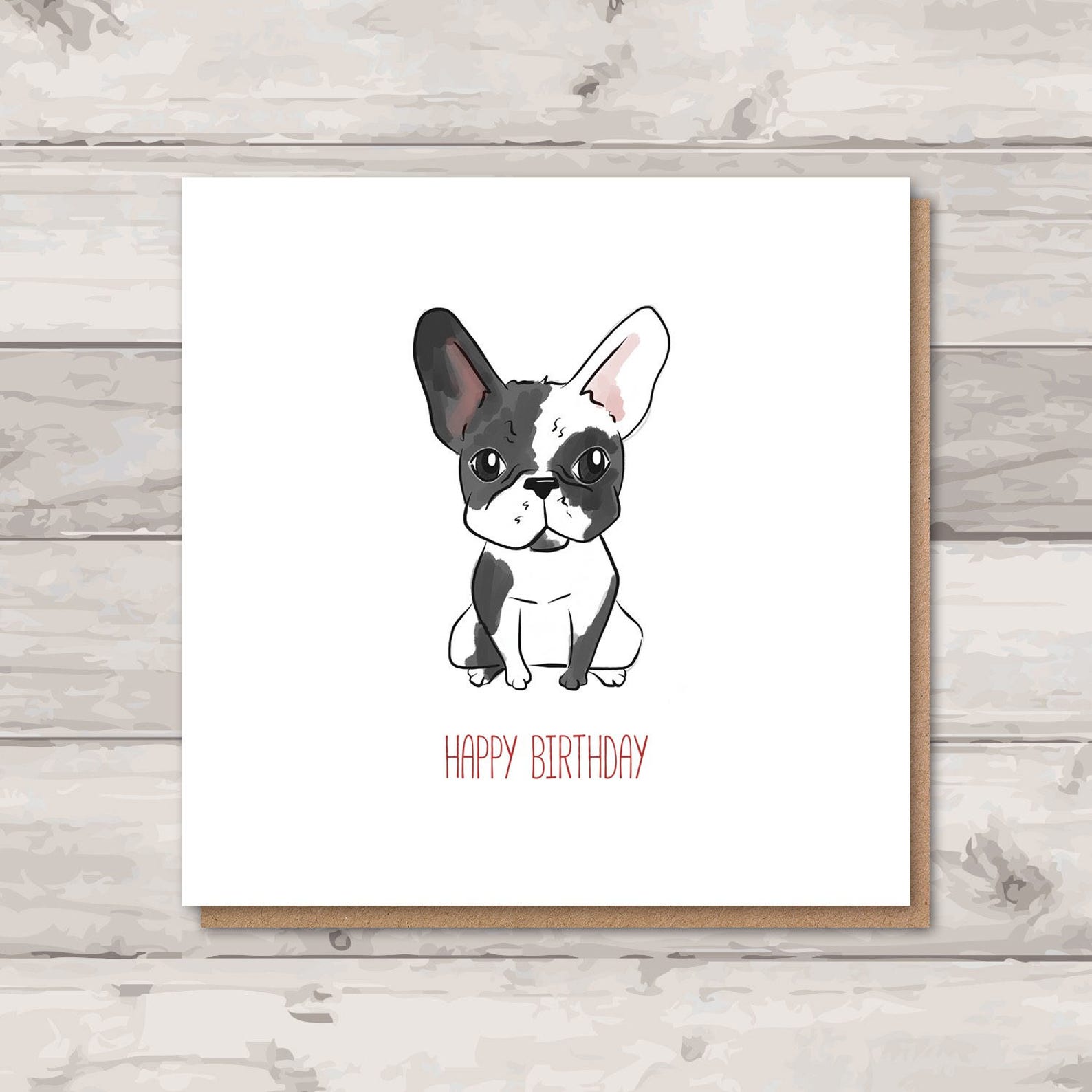 French Bulldog Birthday Card Frenchie Birthday Card French Etsy