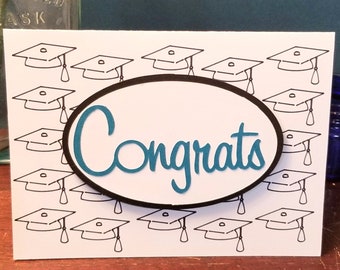 Handmade Card - Graduation Card - Congrats Grad - A6 - with Envelope