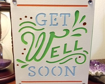 Handmade Card - Get Well Soon - A6 - with Envelope