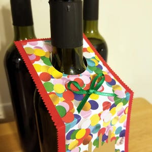 Handmade Wine Bottle Tag Gift Tag Happy Birthday image 3