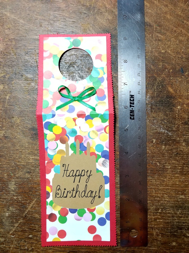 Handmade Wine Bottle Tag Gift Tag Happy Birthday image 4
