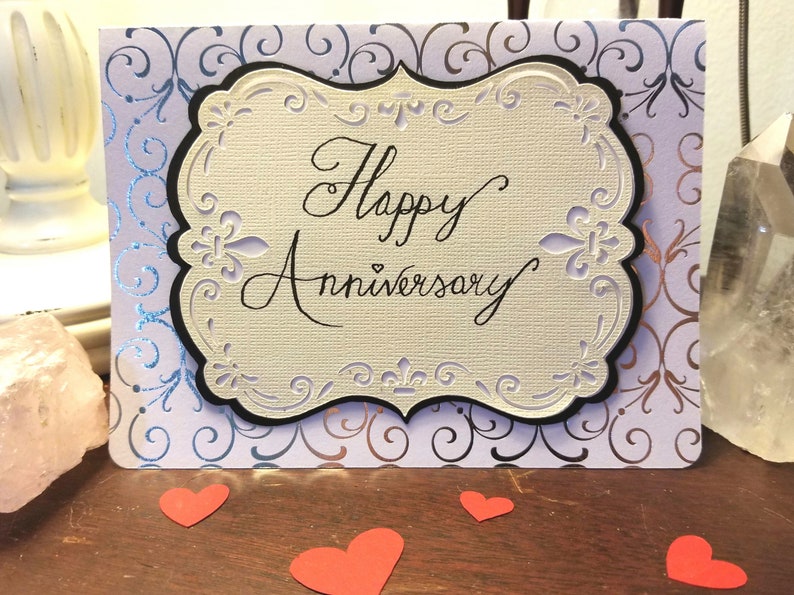 Handmade Calligraphy Card Happy Anniversary A6 with | Etsy
