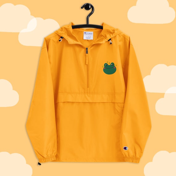 Embroidered Frog Jacket - Packable Wind and Rain Resistant Jacket