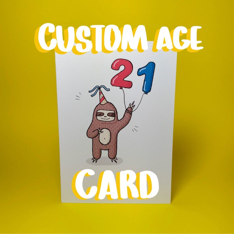SLOTH PERSONALISED NAME BIRTHDAY BADGE