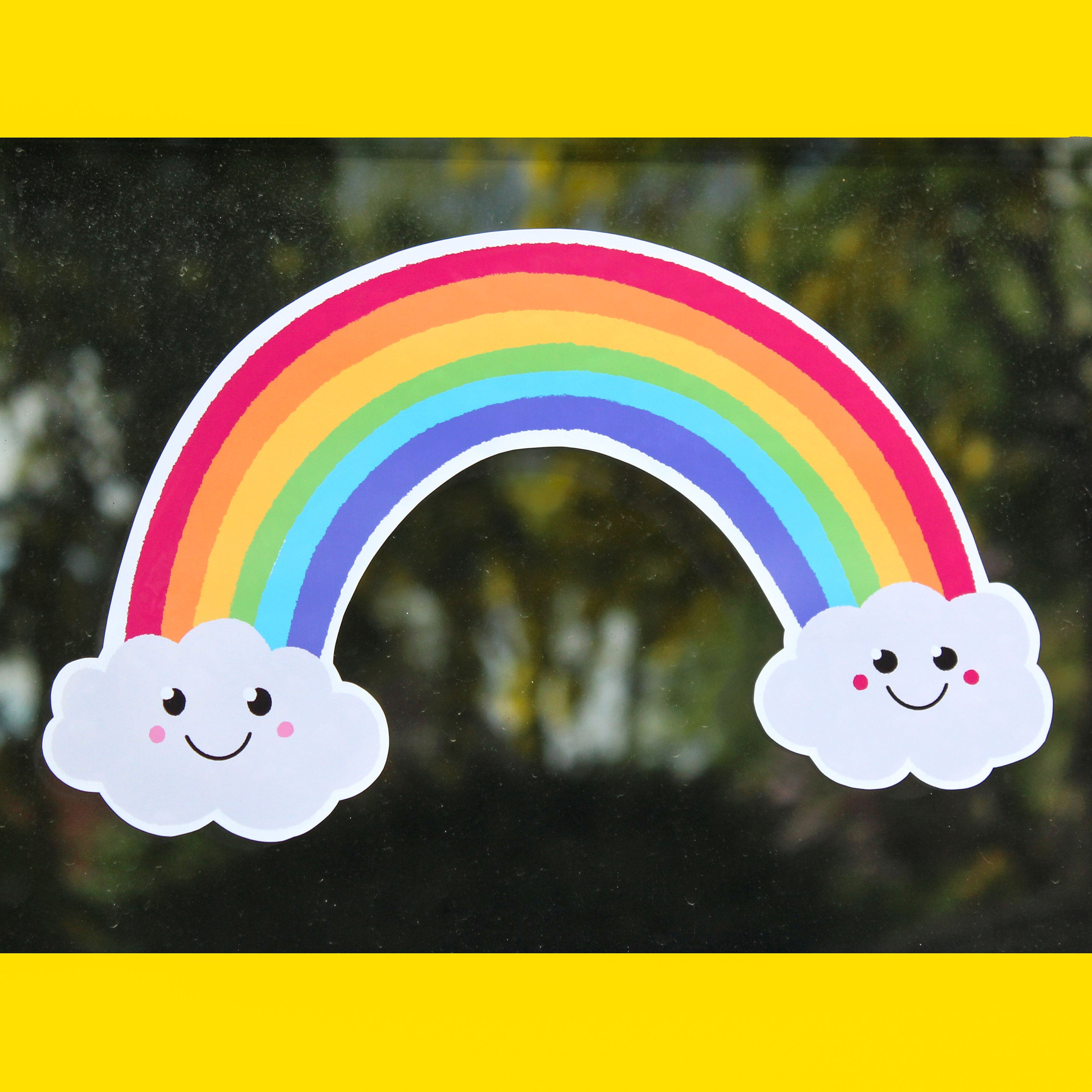 Rainbow Window Sticker Large Water Resistant Vinyl Sticker Etsy