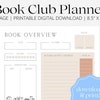 Printable Book Review Template, Book Club Questions, Book Club Planner ...