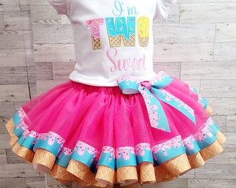 Two Sweet Icecream Birthday Tutu Outfit, 2nd Birthday Tutu Outfit, Birthday Outfit For Girls