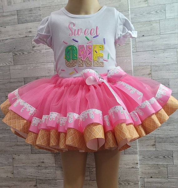 Sweet One Icecream Birthday Tutu Outfit, 1ST Birthday Tutu Outfit, Birthday Outfit for Girls