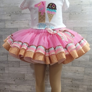 Sweet One Icecream Birthday Tutu Outfit, 1ST Birthday Tutu Outfit, Birthday Outfit For Girls