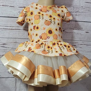 Fall Tutu Outfit/Thanksgiving  Outfit, Tutu, Party Outfit,  Tutu Outfit, Sunflower Tutu Outfit, Tutu Skirt, Birthday outfit