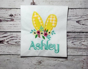 Bunny Kids Tshirt/ Easter Bunny Shirt, Bunny Shirt, kids Bunny Shirt, Kids Easter Shirt, Floral Bunny Easter Top