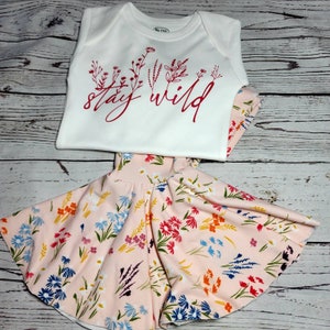 Stay Wild Outfit/ Bell Bottom, Leggings Kids Outfit, Bell Bottoms