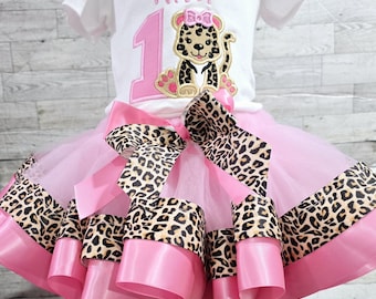 Leopard  Birthday Tutu Outfit, 1st Birthday Tutu Outfit, Birthday Outfit For Girls' Cheetah tutu outfit, jungle girl outfit