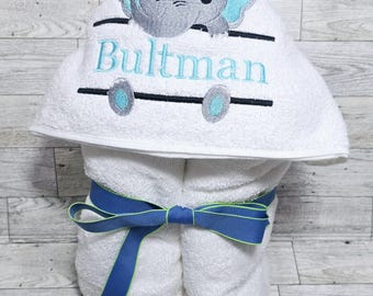 Personalized kids Wooded Towels, Elephant towels, Hooded Baby Towels, Hooded Bath Towels.