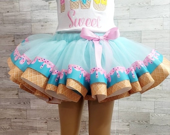 Two Sweet Icecream Birthday Tutu Outfit, 2nd Birthday Tutu Outfit, Birthday Outfit For Girls