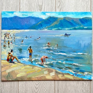 Oil Painting, Impressionist Art, Seascape Painting, Ocean painting, Original painting, Wall Decor, Sea art, Wall home decor, Small Artwork 画像 3