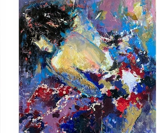 Large wall art, Abstract artwork, Portrait painting, Original painting, Abstract portrait, Woman portrait, Canvas painting, wall decor