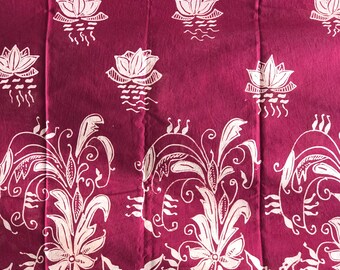 Lotus Motif - Batik Tulis Soekapoera (Hand Drawn Soekapoera Batik) , Indonesian Batik, Traditional Batik, Sukapura, Fabric