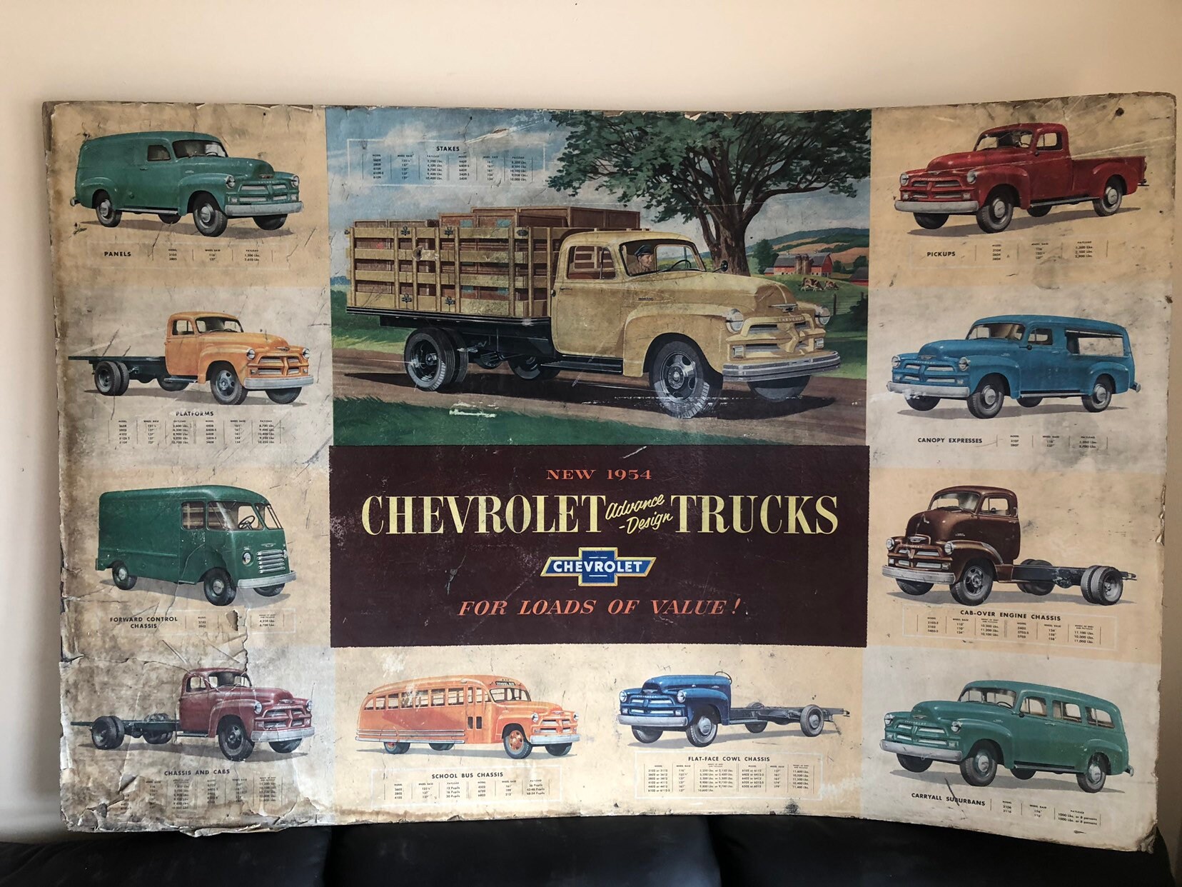 Original Authentic 1954 Chevrolet Dealer Poster Cardboard Etsy