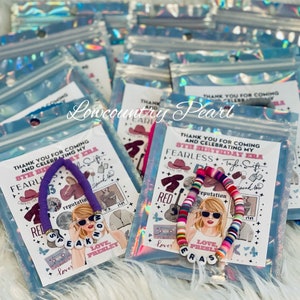 Personalized Party Favors|Individual Packs of Friendship Bracelets|Birthday Era|Bachelorette Favors|Custom Message Card|Party Favors