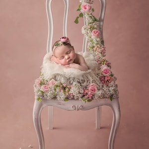 Newborn Digital Backdrops / Prop / Digital Background / Newborn Composite/ Fresh flowers chair / Vintage Blossom 2 Photography- Photography