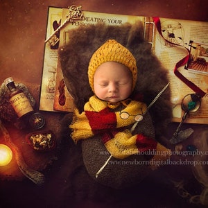 Wizard bub -Newborn Digital Backdrop for photography - Poppet - Face insert