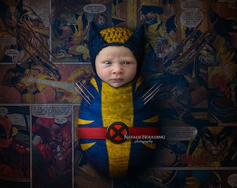 Baby Boy Wolverine Costume Romper Newborn X-man Playsuit Infant Jumpsuit Outfit