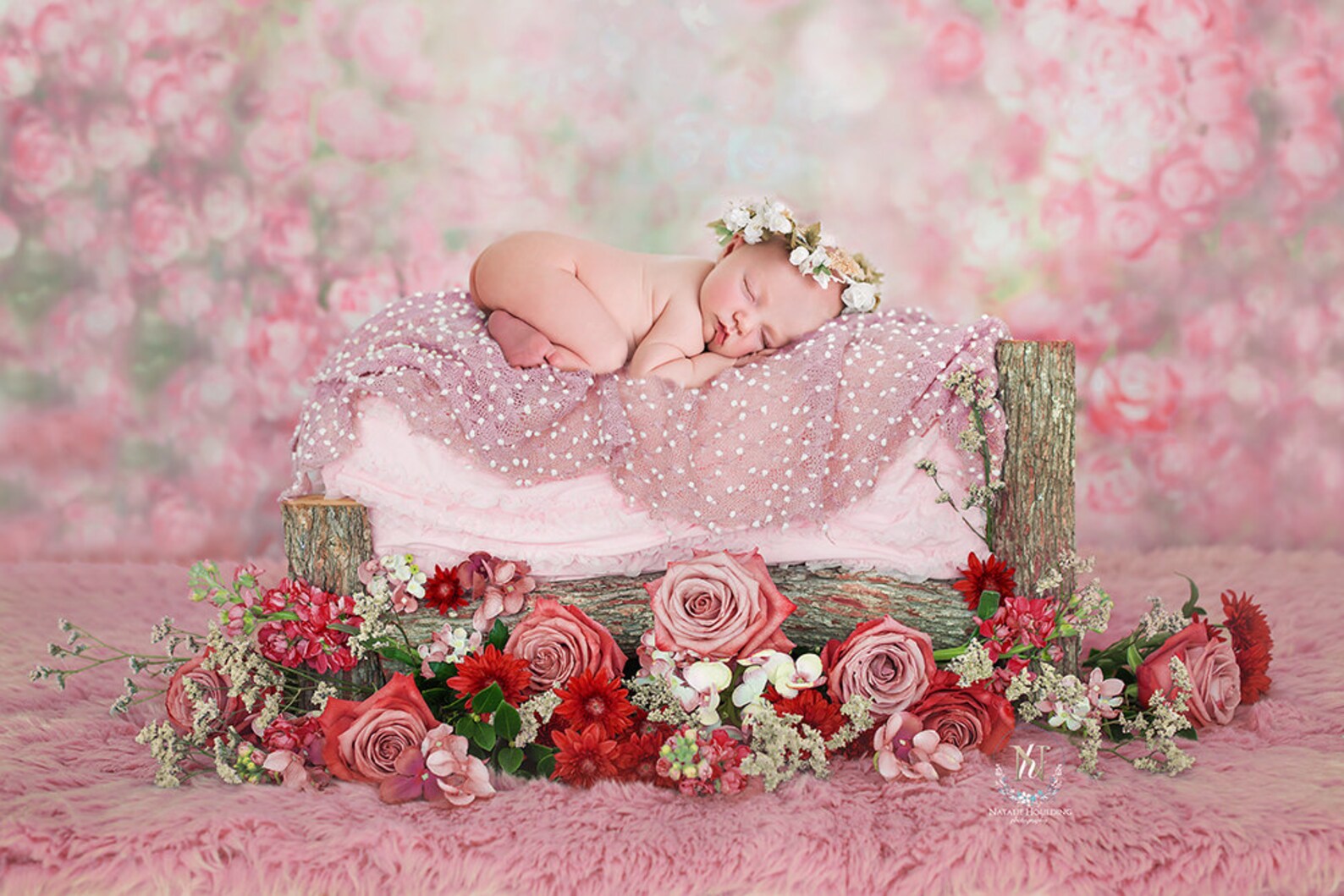 painting flower newborn backdrop sample