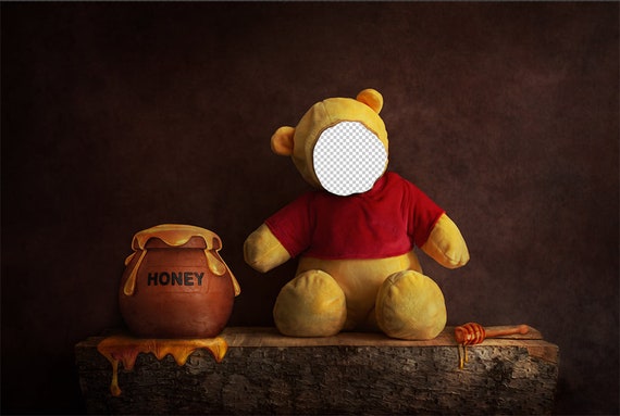 Winnie the Pooh -newborn Digital Backdrop for Photography Poppet