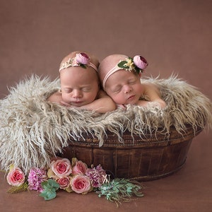 Jumeaux / Bol de fleurs avec des roses- Nouveau-né Digital Backdrop- Basket- Wreath- Prop - Background