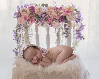 Digitale Newborn Backdrop/ prop - (Floral Chair) - Fotografie - Newborn Bed