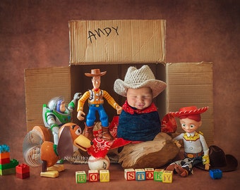 Toy Story Inspired -Newborn Digital Backdrop for photography - Poppet - Face insert