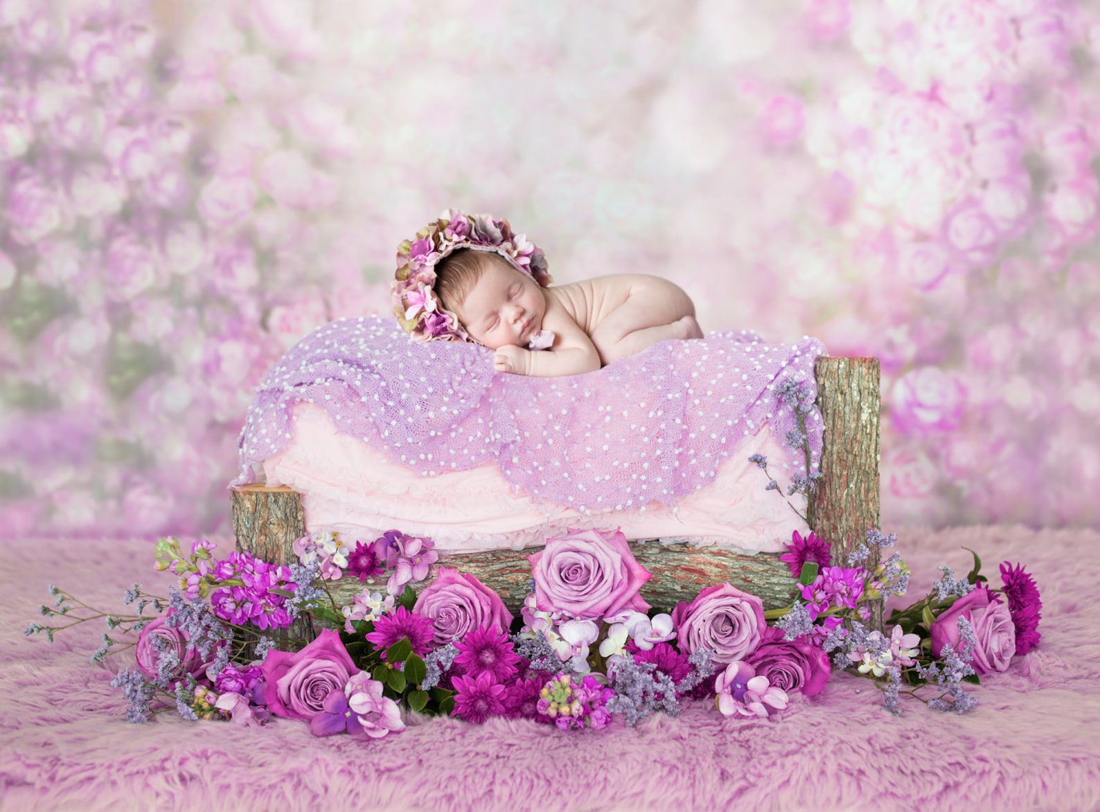 Newborn bed Digital Backdrop / prop Wyllie Photography | Etsy