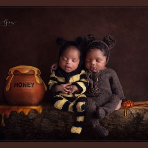 Newborn Digital Backdrop/ prop - Winnie the pooh shelf / Honey / Bee- Photography