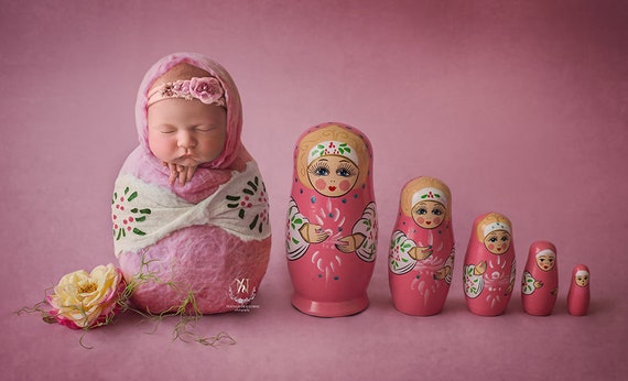Babushka Doll Matryoshka Bub newborn Digital Backdrop for - Etsy