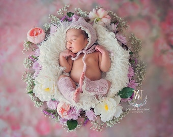 Gaia- Newborn Digital Backdrop- Basket- Wreath- Prop - Background