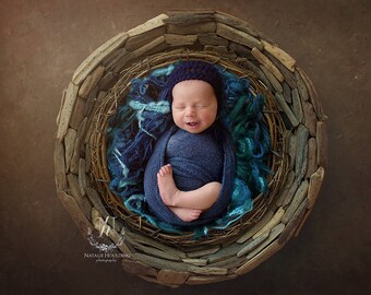Digital Backdrop/ prop - Newborn basket (Myles)- Photography