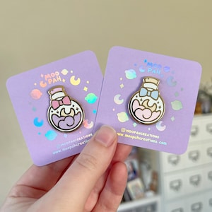 Épingle mauve pour bouteille de potion