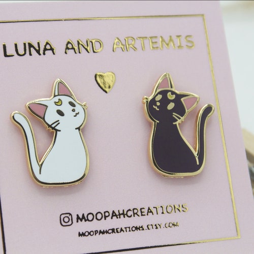 Artemis and Luna Enamel Pin Set - Etsy