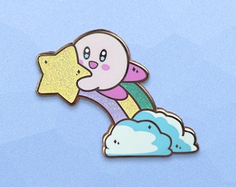 Kirby Warpstar Glitter - Enamel Pin